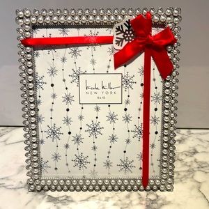 ❤️NWT/Nicole Miller 8 x 10 silver & double row pearl picture frame